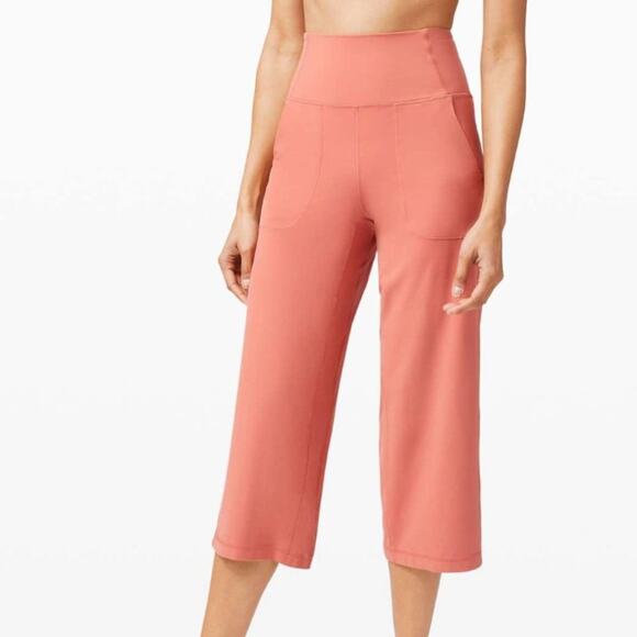 LULULEMON Align Wide Leg Crop Rustic Coral Orange Pink {F20} - Picture 1 of 6